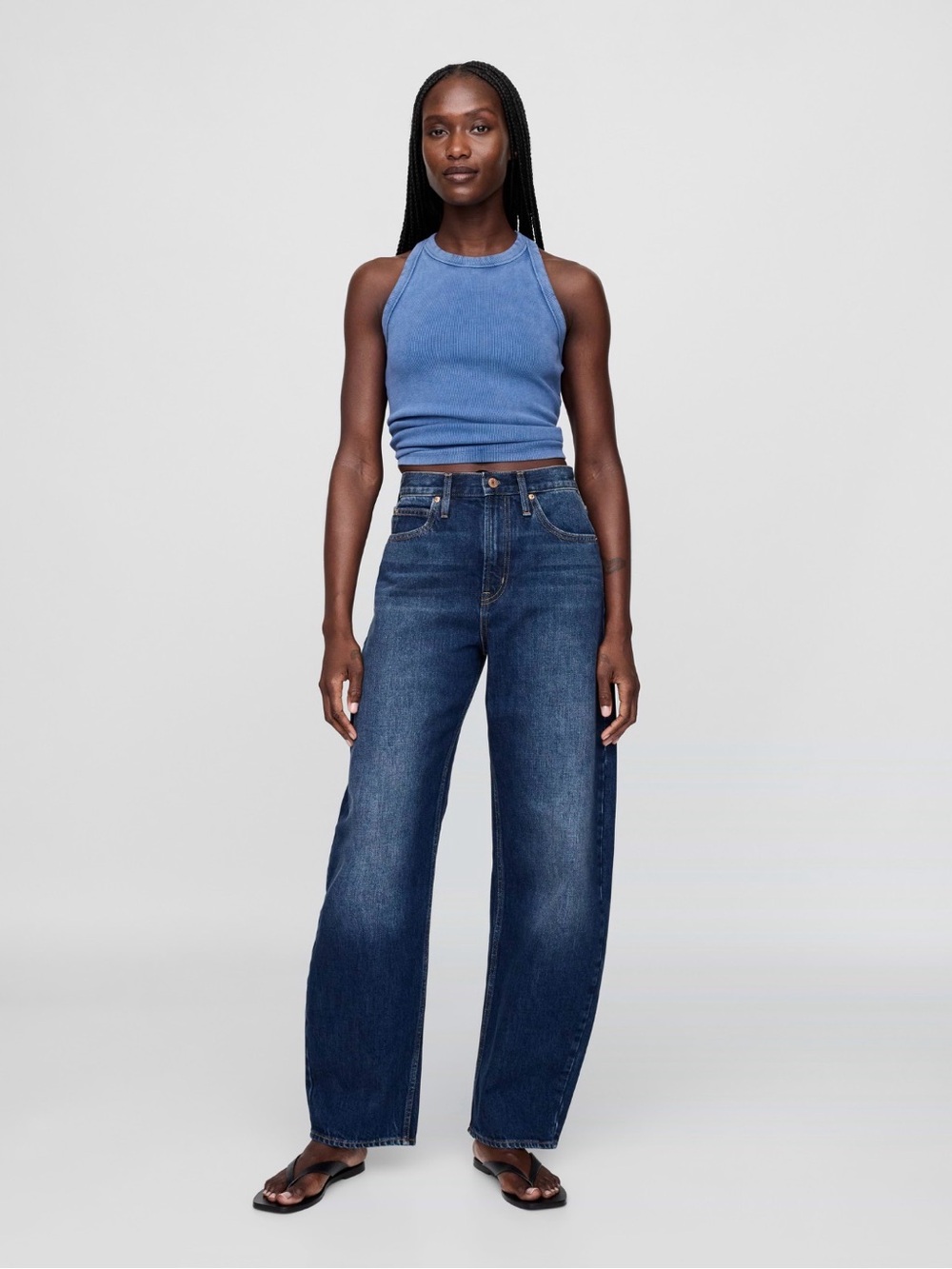 GAP Wide-Leg Jeans in Dark Blue Wash